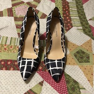 Adam Lippes for target high heels size eight brown and white stripes